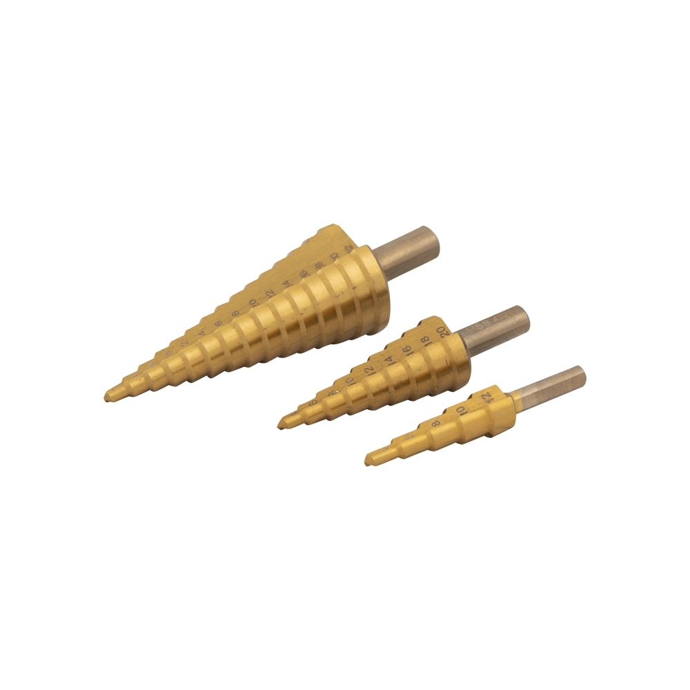 TOPGEAR Con. Plaatfrezen Stappenboor HSS Set 3x 1 TOPGEAR Con. Plaatfrezen Stappenboor HSS Set 3x